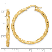 Thumbnail for 14K Brushed and Polished Twisted Hoop Earrings