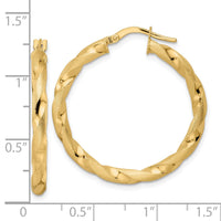 Thumbnail for 14K Brushed and Polished Twisted Hoop Earrings