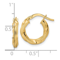 Thumbnail for 14K Brushed and Polished Twisted Hoop Earrings