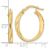 Thumbnail for 14K Polished Twisted Oval Hoop Earrings