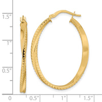 Thumbnail for 14K Polished Twisted Oval Hoop Earrings