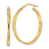 Thumbnail for 14K Polished Twisted Oval Hoop Earrings