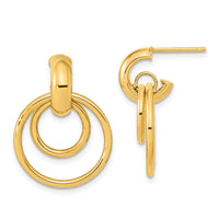 Thumbnail for 14K Polished Fancy Post Dangle Earrings