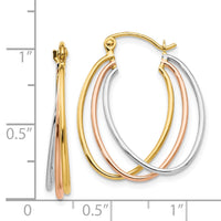 Thumbnail for 14K Tri Color Hoop Earrings