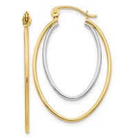 Thumbnail for 14K Two Tone Lightweight Hoop Earrings