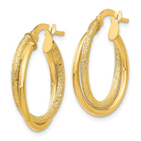 Thumbnail for 14K Polished and Laser Cut Hoop Earrings