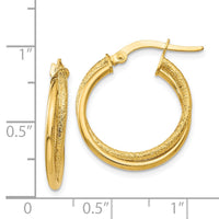 Thumbnail for 14K Polished and Laser Cut Hoop Earrings
