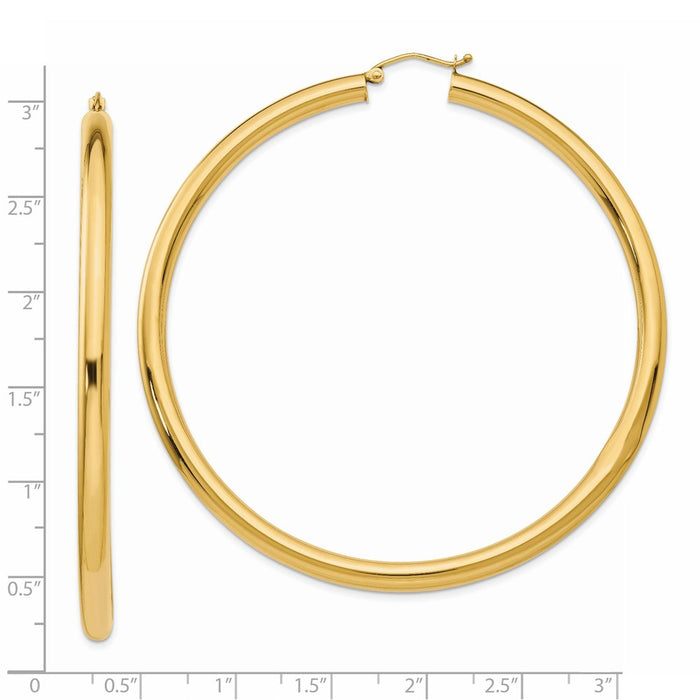 14k 4mm Hoop Earrings