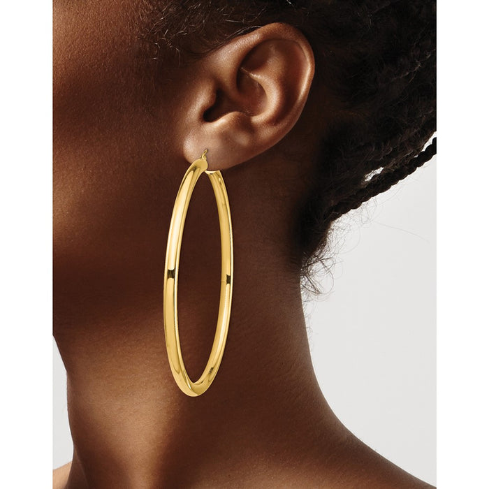 14k 4mm Hoop Earrings