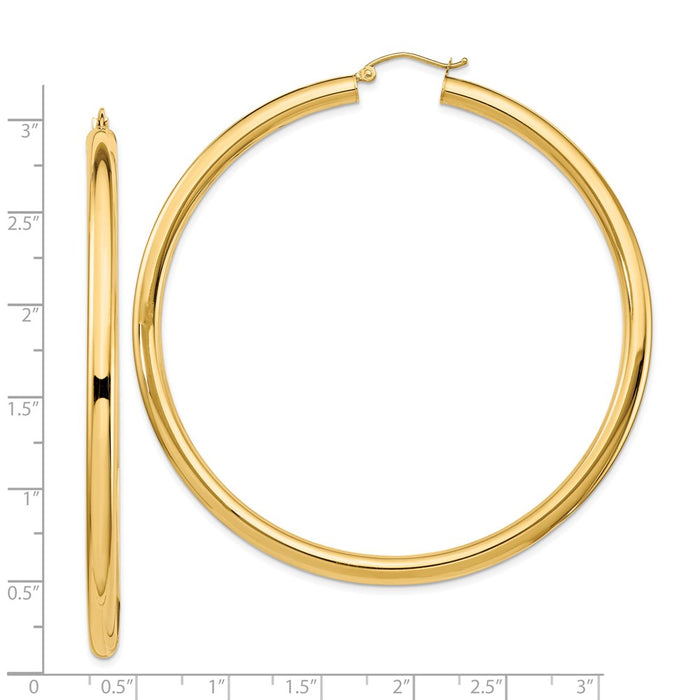 14k 4mm Hoop Earrings