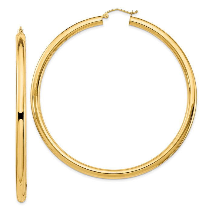 14k 4mm Hoop Earrings