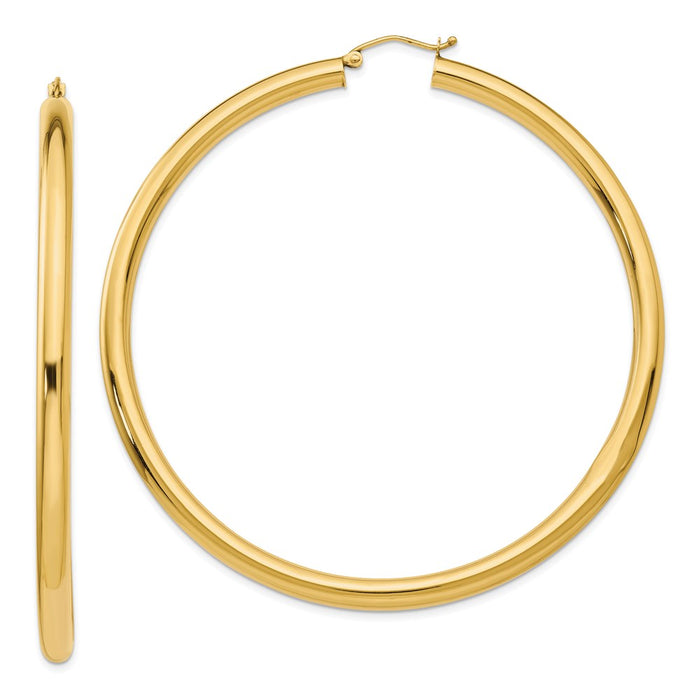 14k 4mm Hoop Earrings