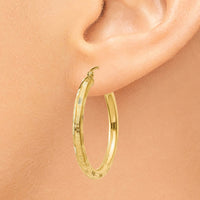 Thumbnail for 14k Diamond-cut Hoop Earrings