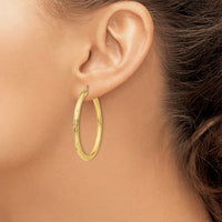 Thumbnail for 14k Diamond-cut Hoop Earrings
