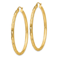 Thumbnail for 14k Diamond-cut Hoop Earrings