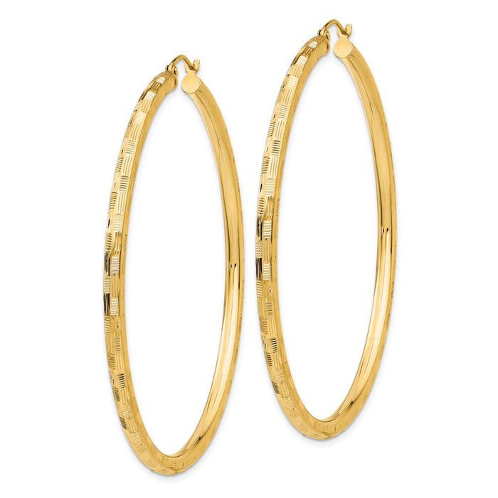 14k Diamond-cut Hoop Earrings