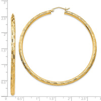 Thumbnail for 14k Diamond-cut Hoop Earrings