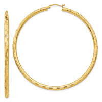 Thumbnail for 14k Diamond-cut Hoop Earrings