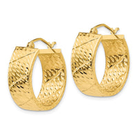 Thumbnail for 14k Diamond Cut Hoop Earrings