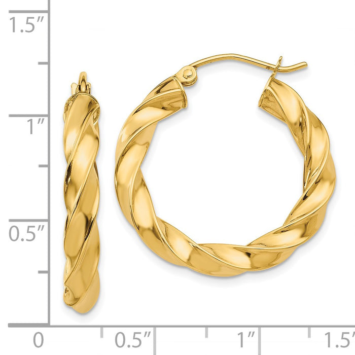 14k Light Twisted Hoop Earrings