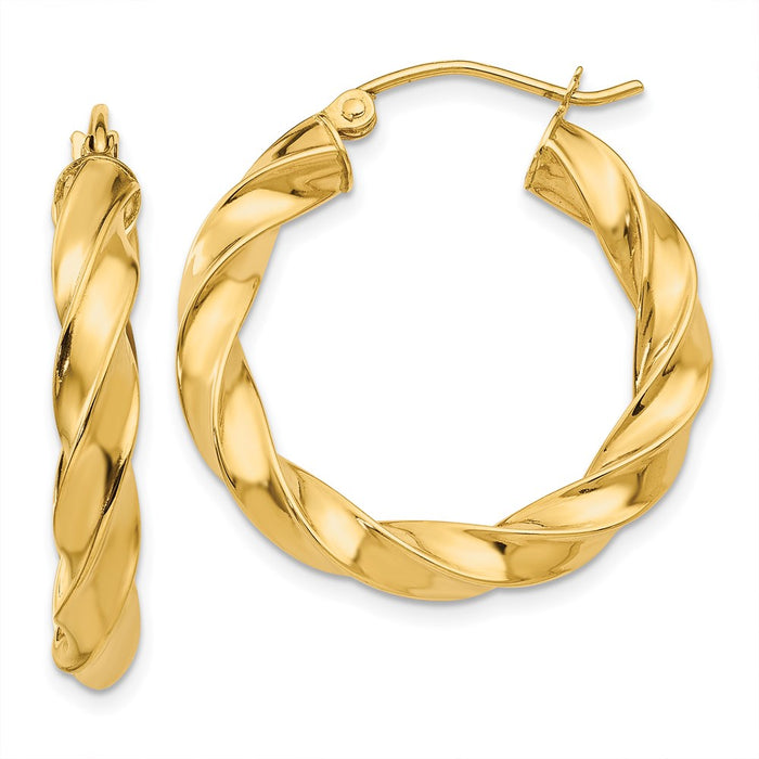 14k Light Twisted Hoop Earrings