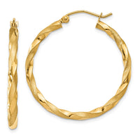 Thumbnail for 14k Polished & Satin Twisted Hoop Earrings