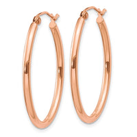 Thumbnail for 14k Rose Gold Oval Hoop Earrings