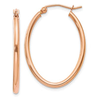 Thumbnail for 14k Rose Gold Oval Hoop Earrings