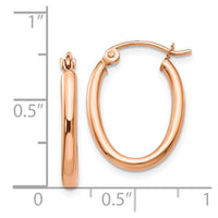 Thumbnail for 14k Rose Gold Oval Hoop Earrings