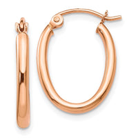 Thumbnail for 14k Rose Gold Oval Hoop Earrings