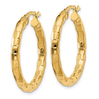 Thumbnail for 14k Polished/Textured Post Hoop Earring