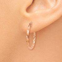 Thumbnail for 14k Rose Gold Twisted Hoop Earrings