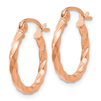 Thumbnail for 14k Rose Gold Twisted Hoop Earrings