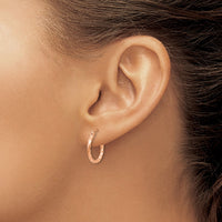 Thumbnail for 14k Rose Gold Twisted Hoop Earrings