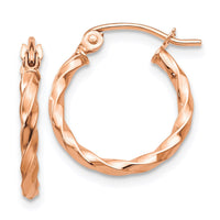 Thumbnail for 14k Rose Gold Twisted Hoop Earrings