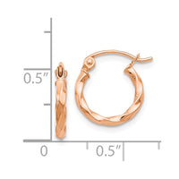 Thumbnail for 14k Rose Gold Twisted Hoop Earrings