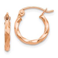 Thumbnail for 14k Rose Gold Twisted Hoop Earrings