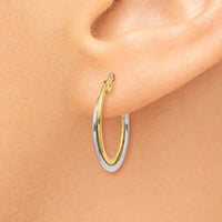 Thumbnail for 14K Two-Tone Polished Hoop Earrings