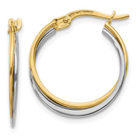 Thumbnail for 14K Two-Tone Polished Hoop Earrings