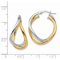 Thumbnail for 14K Two-tone Polished Hoop Earring