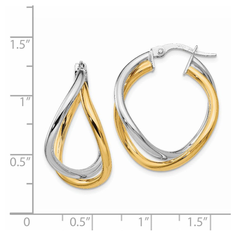 14K Two-tone Polished Hoop Earring
