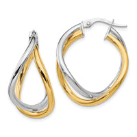 Thumbnail for 14K Two-tone Polished Hoop Earring