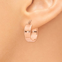 Thumbnail for 14k Rose Gold Polished Hoop Earrings