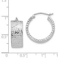Thumbnail for 14k White Gold Diamond Cut Hoop Earrings