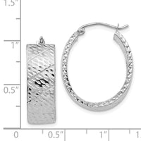 Thumbnail for 14k White Gold Diamond Cut Hoop Earrings