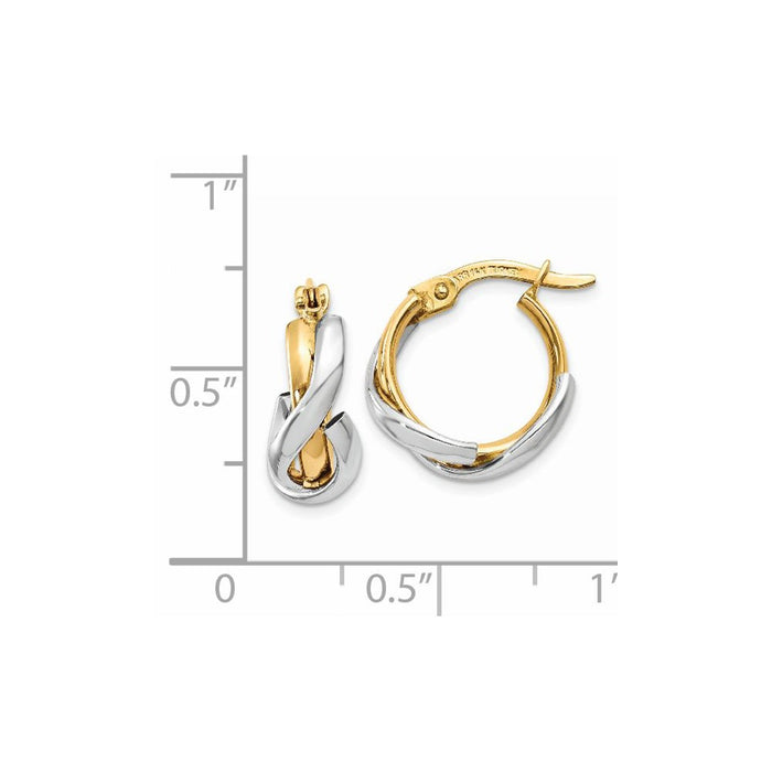 14K Two-Tone Polished Fancy Hoop Earrings