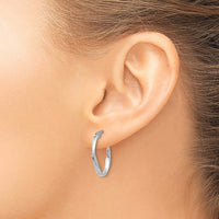 Thumbnail for 14K White Gold Polished Oval Twist Hoop Earrings