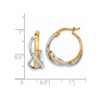 Thumbnail for 14K Two-Tone Polished Twisted Hoop Earrings