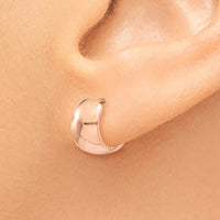 Thumbnail for 14k Rose Gold Round Hinged Hoop Earrings