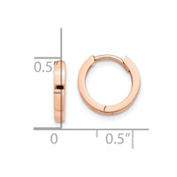 Thumbnail for 14k Rose Gold Round Hinged Hoop Earrings